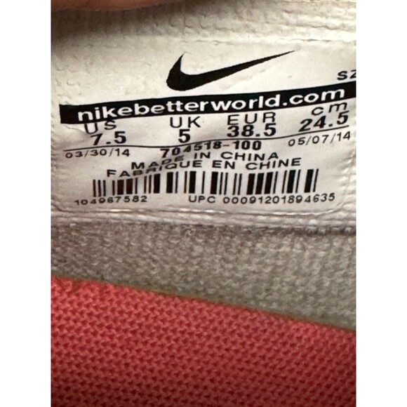 NIKE LUNAR FORCE 1 SKY‎ HIGH PREMIUM QS WHITE-MET SILVER SZ 7.5 704518-100 Woman - Picture 8 of 11